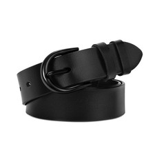 Leather Belt for Jeans Pants Dresses Fashion Ladies Waist Belt with Black Sol...