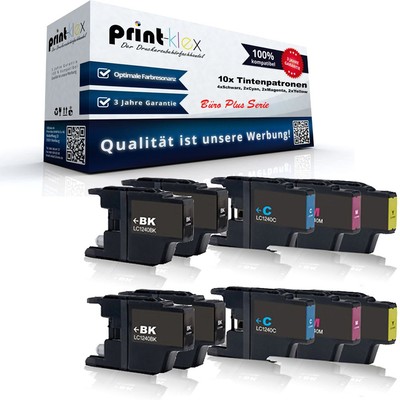 10x kompatible Tintenpatronen für Brother MFC-J-5910-DW MFC-J-625-DW LC12 Büro P