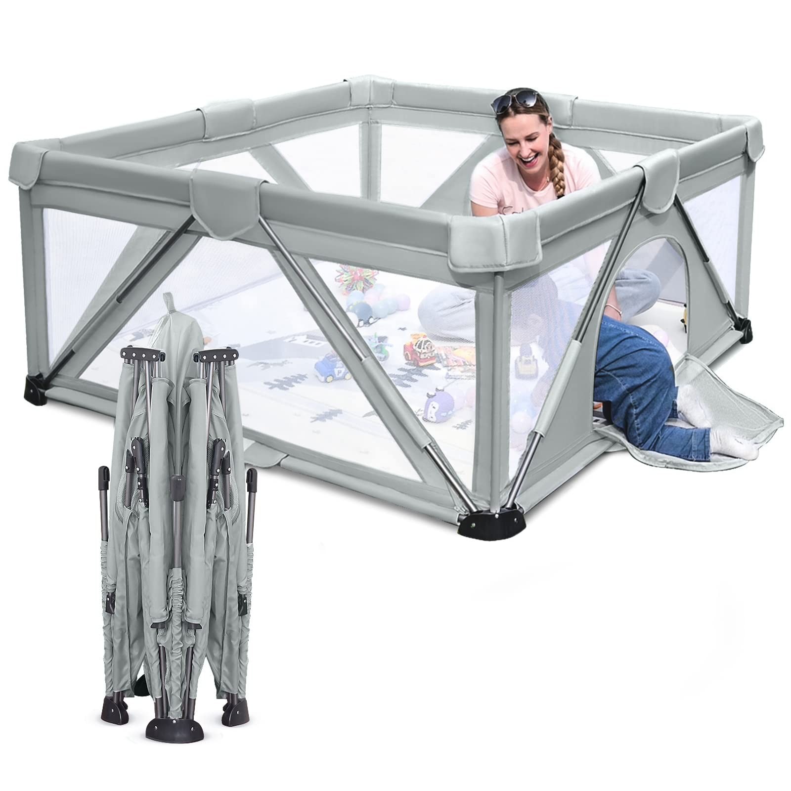 Baby Playpen pieghevole, Heyo.Ja grande cortile di gioco, Playpen per (W7a)