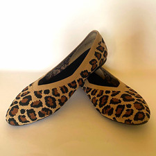 A New Day Comfort Leopard Print Slip-On Flats Beige/Brown/Black Womens 8.5
