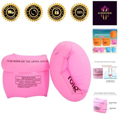 Durable Pink PVC Arm Floaties - 2-4 Pack for Toddlers & Adults (70 lbs)