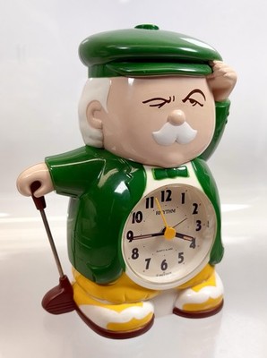 Vintage Rhythm Alarm Clock Golfer Talks Wake Up Tee Time Green Jacket Masters
