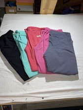Womens Medical Scrub Set Lot, Size S/M Multicolor Solid Polyester. 1066