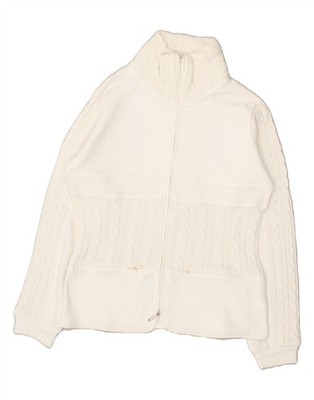 AUSTRALIAN Damen Strickjacke Pullover IT 44 Medium Off White Baumwolle BD08