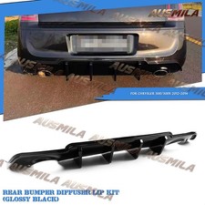 For Chrysler 300 300s 2012-14 Ampp Gloss Black Shark Fin Rear Bumper Diffuser