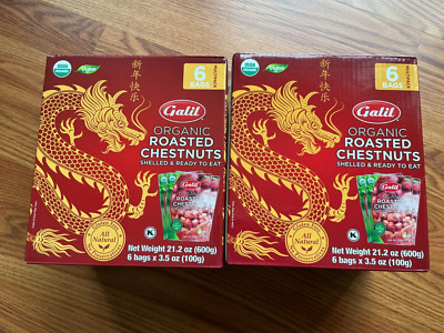 ORGANIC Galil Roasted Chestnuts Shelled & Ready to Eat 3.5oz each ( 12 packs)  