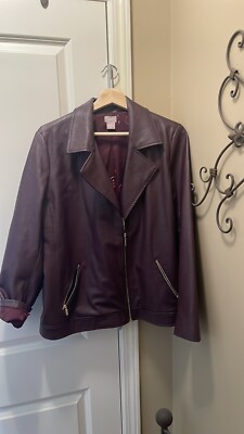 Chicos Faux Leather Moto Jacket-SZ 2- NWOT