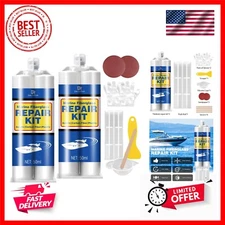 - 3.4oz Gel Coat Repair Kit for Boats, Clear Fiberglass Repair Epoxy Filler f...