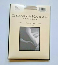 NIP 1994 Donna Karen Sheer Satin Hosiery Control Top Panty Hose Beige Sz Medium