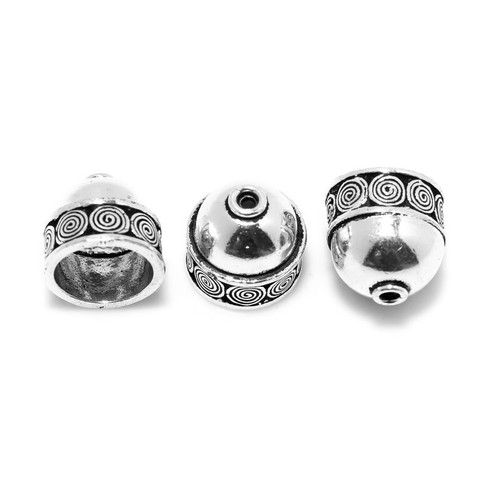 5 Pezzi 12X11X8MM Bali Perlina Argento Antico Placcato Gioielli