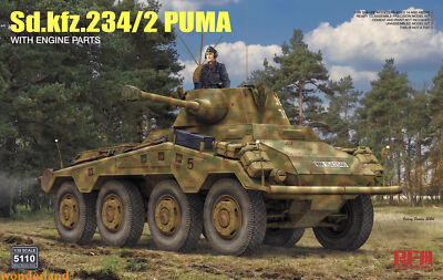 RYEFIELD MODEL RFM RM-5110 1/35 German Sd.kfz.234/2 With Engine Parts Model