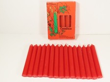 Vintage Red 4" Candles Christmas Wax 25 ct Amscan Holiday C6239