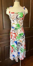 Diane von Furstenberg Dress Silk Blend Dragonfly Bird Floral Multicolor Size 6