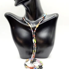 Magnetic Changeable Necklace or Bracelet Wrap Strand Colorful Beads 35.5 Inch