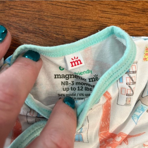 Magnetic me teal orange gray dinosaur gown size newborn-3 months - Picture 2 of 4