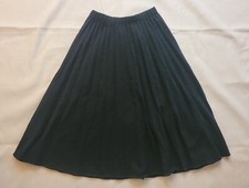Vintage 70s Union Made Black Midi Circle Pleated Skirt Textured Goth Size S/M