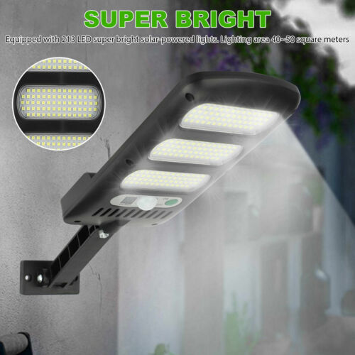 213LED Outdoor Solar Street Wall Light Sensor PIR Motion LED Lamp Remote Control - Picture 3 of 10