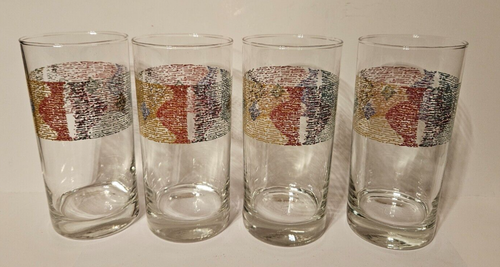 Set of 4, Corelle Corning Mirage Pattern Drinking glasses 16oz.