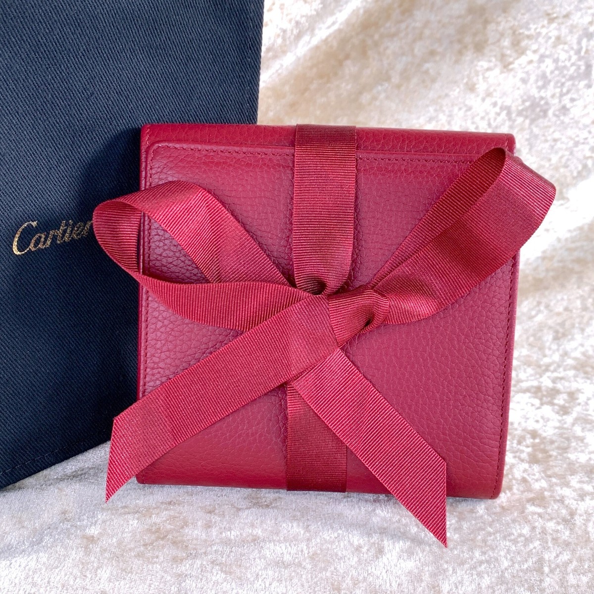 Cartier Watch Jewelry Travel Carry Pouch Bordeaux Leather Rare VIP