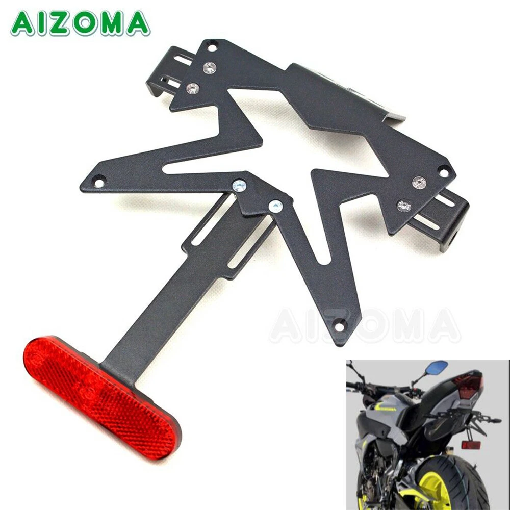 Universal Motorcycle Rear Fender Eliminator Number Plate Holder with Reflector