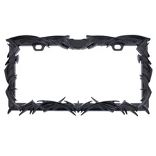 United Pacific 50114 Diecast Black Tribal Flame License Plate Frame - 1 Unit