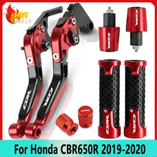 Red US CNC Handle Grips Cap Brake Clutch Levers Set For Honda CBR650R 2019-2020