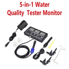 5-in-1 Water Quality Monitor TDS EC CF PH Tester Meter LCD Display