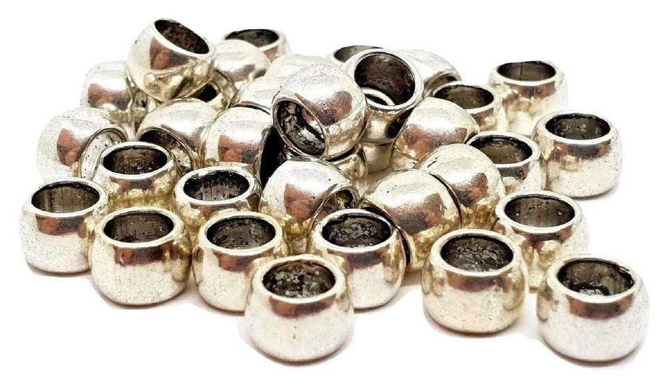 Rondelle Tibetan Style Euro Spacer Beads 7 X 5 Mm 4 Mm Hole 30 X Antique Silver - Image 3 of 4