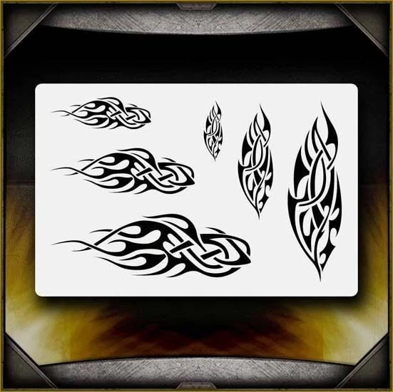 AIRSICK STENCILS Flames 1 Airbrush Stencil Template Airsick