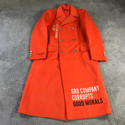 Milano Jacket Mens Small Peacoat Black Trench Coat Christian