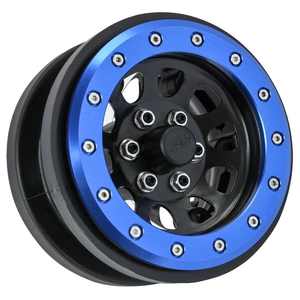 Pro-Line PRO283800 1/6 Steelies Stamped Steel 2.9" Dual SCX6 Wheels Blue/Black - Image 3 of 4