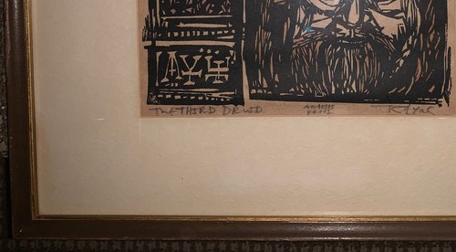 R. Charlie Lyons Hand Colored Woodcut Print ~The Third Druid~ Artist Proof 1963 - Picture 14 of 19