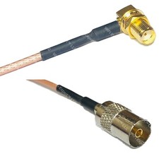 RG316 SMA FEMALE ANGLE to DVB TV Pal Female RF Cable Rapid-SHIP LOT