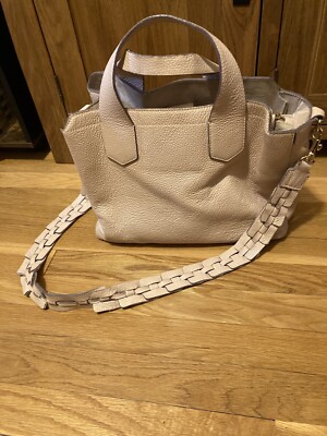 Iacucci Pink Leather Handbag With Interwoven MADE IN