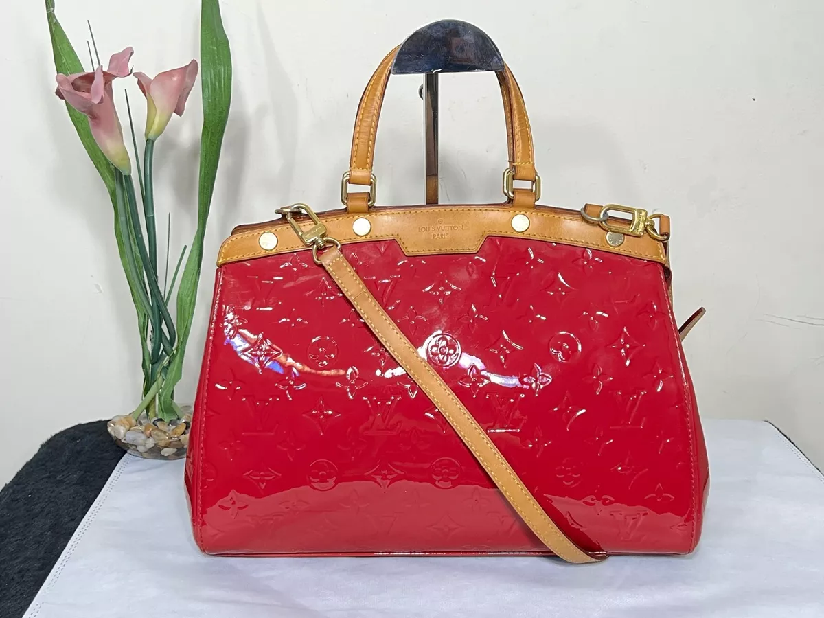 louis vuitton brea vernis mm burgundy patent leather shoulder bag