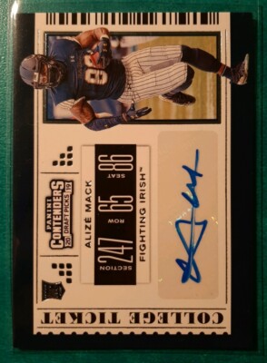 2019 CONTENDERS DRAFT PICKS COLLEGE TICKET AUTOGRAPHS ALIZE MACK #273 IRISH 