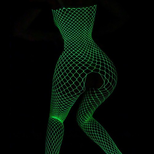 Sexy Glowing Hollow Fishnet Bodysuit Bodystockings Clubwear Luminous Babydoll - 第 70/71 張圖片