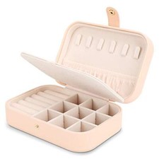 Travel Jewelry Case Jewelry Organizer Box with Two Layer Portable Small Pink