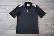 ADIDAS ORIGINALS 90S RETRO STYLE COLLARED FOOTBALL SOCCER JERSEY BLACK CW1219 S