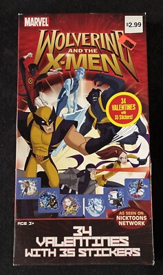 Marvel Wolverine and The X-Men 34 Valentines Cards 7 Designs Unopened 2009