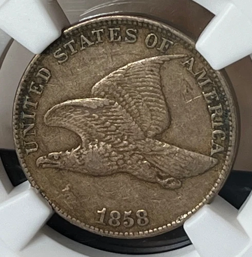 1858 FLYING EAGLE CENT 1c Large Letters - STACKS NGC XF45 - NICE!