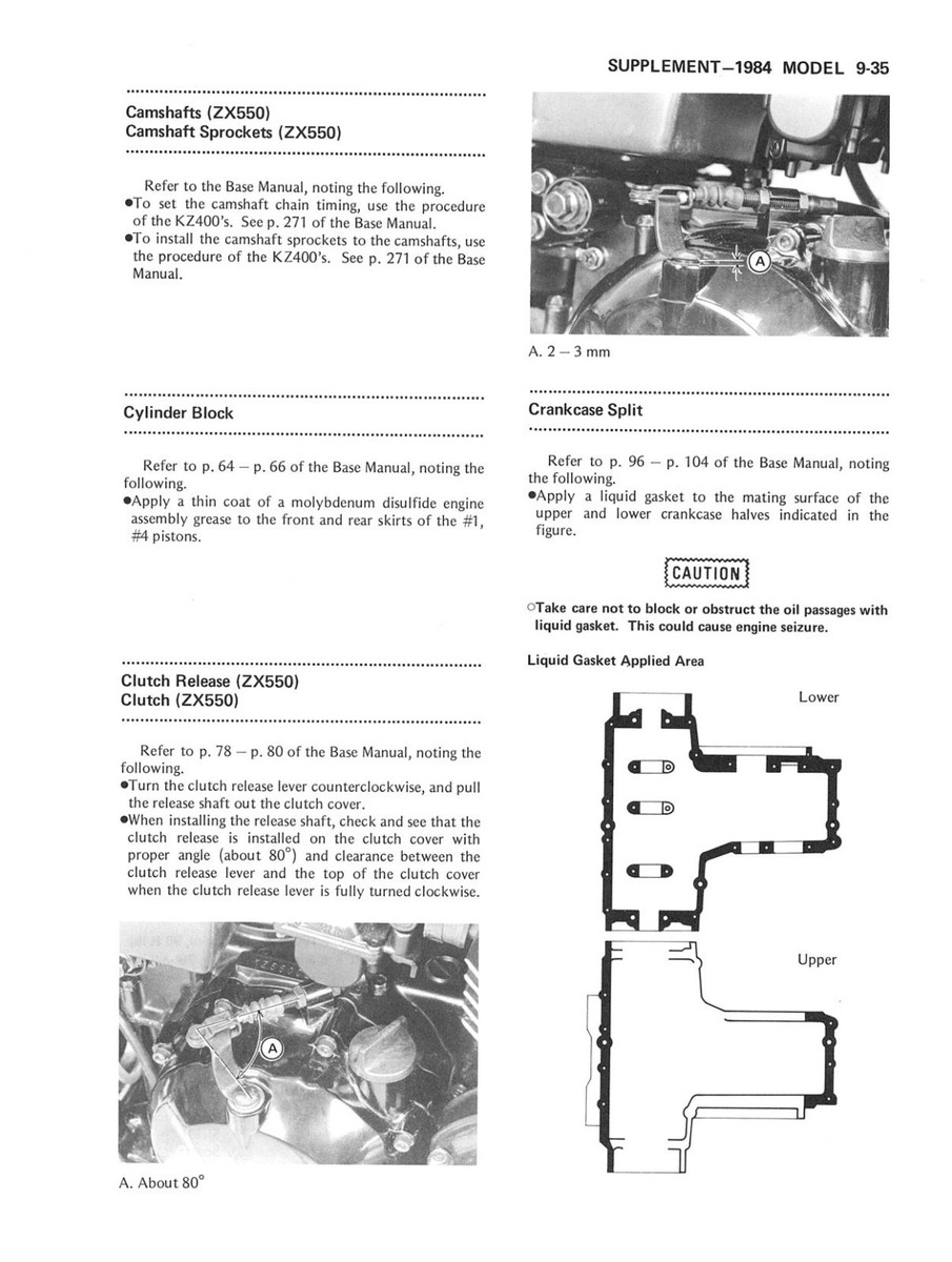 KAWASAKI Workshop Manual GPz550 Z550F & Z500F 1983 1984 1985 1986
