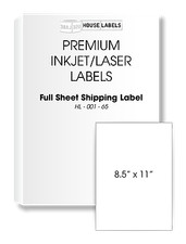 Full Sheet Shipping Labels Self Adhesive Blank 1-UP 8.5" x 11" White 200 Sheets