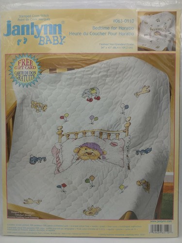 Janlynn Kit Punto Croce Andare a Letto per Orazio #063-0110 Trapunta Bambino Orsacchiotto Giocattolo - Foto 7 di 7