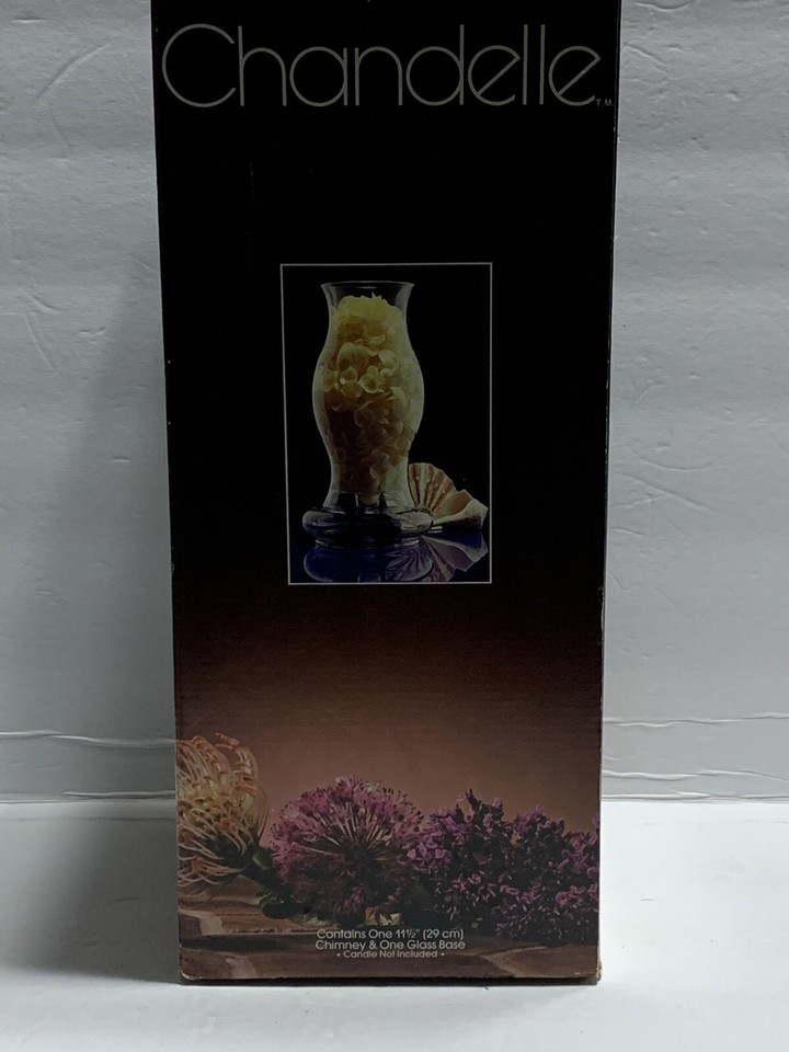 Vintage Chandelle Glass Hurricane Candle Lamp 11.5 Inch Chimney and one