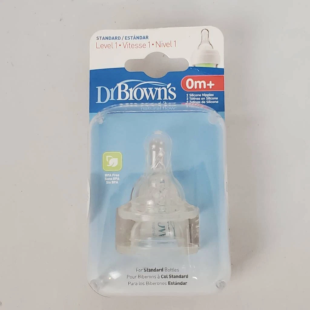 Dr. Brown's 0m+ Clear Silicone Baby Bottle Nipples - NEW