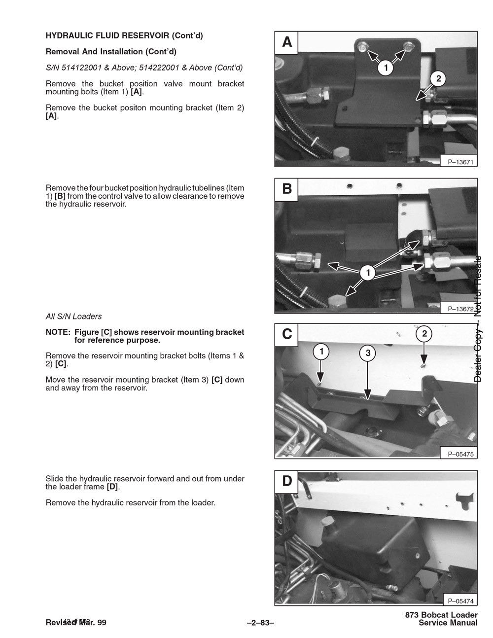Bobcat 873 Skid Steer Loader Service Manual 2010 Rev 600 Pages 6900382 |  eBay