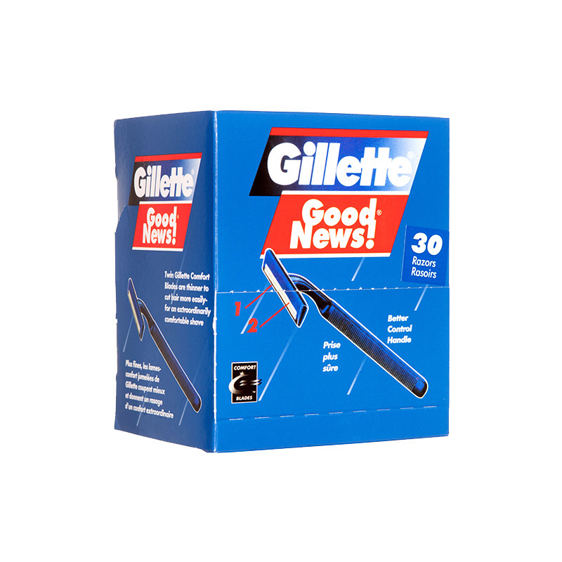 2 Boxes Gillette Good News Disposable Razors Twin Blade, Total 60