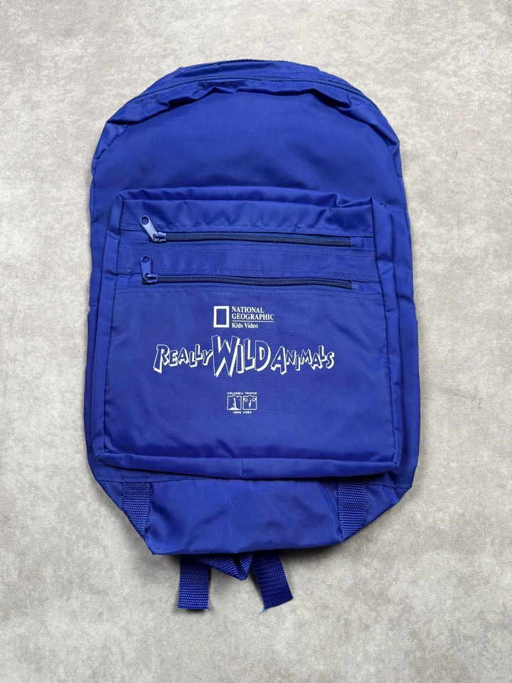 Винтажный комплект 90-х National Geographic действительно дикие животные Kids видео рюкзак синий - Изображение 2 из 4
