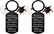 2PC 2026 Graduation Gifts for Class of 2026 Graduation Keychain for University C